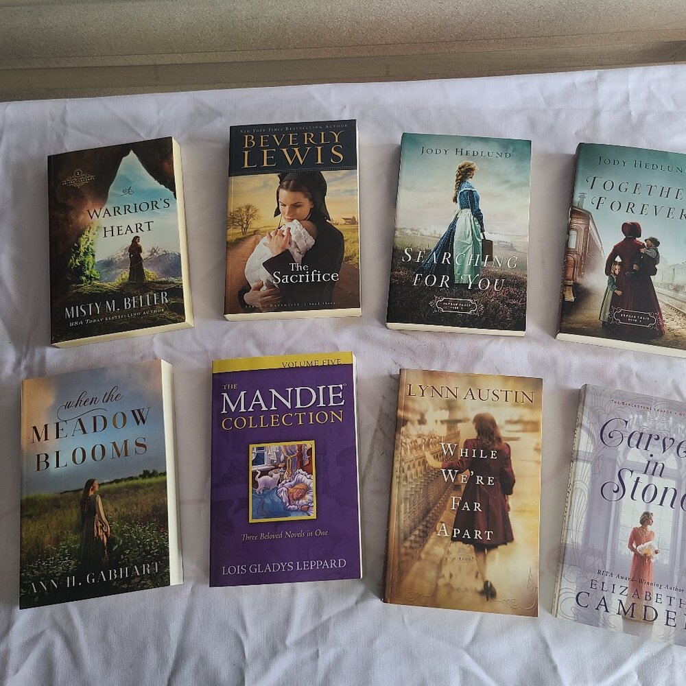 8 Book Set – Christian, Historical & Amish Fiction Paperbacks, Clean Reads